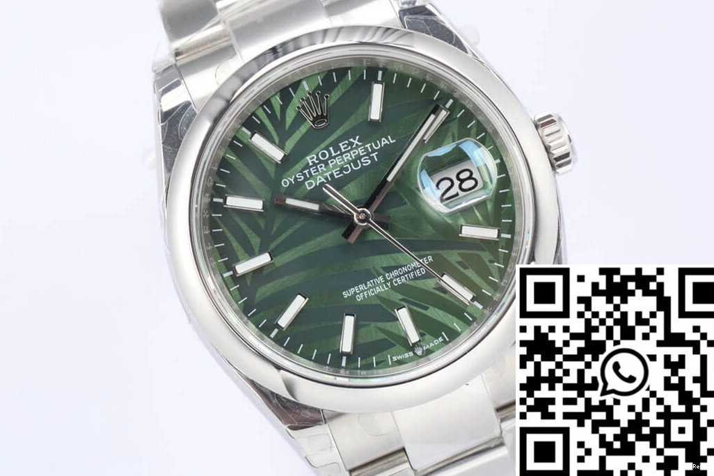 Dial Rolex Datejust M126200-0020 Factory Leaf EW Green Pattern Palm Olive 0908